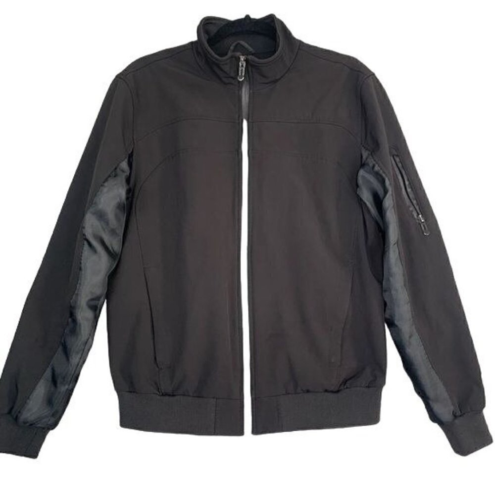 Zara Men’s Zip Front Two Tone Bomber Jacket - Black Size Large, 100% Polyester